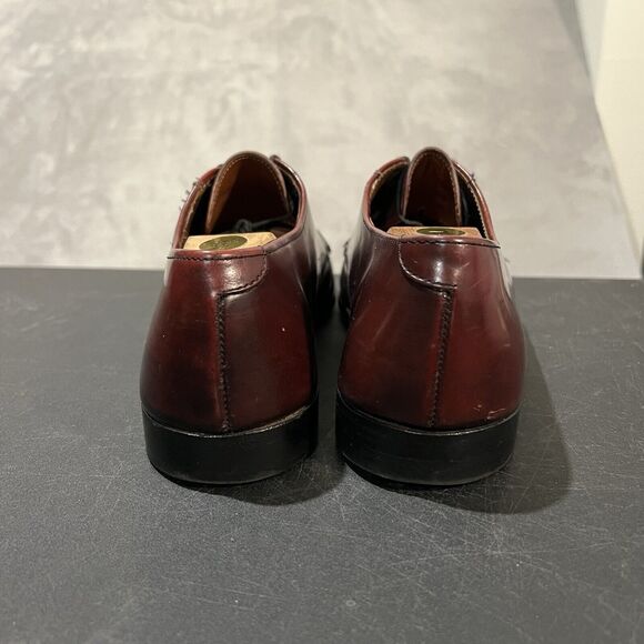 Vintage Cole Haan Cap Toe Oxford Mens 11 D Burgundy Leather Lace Up Dress Shoes - Picture 6 of 11